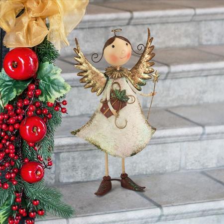 DESIGN TOSCANO Holiday Helper Metal Angel Statue Collection: Clara FU78828